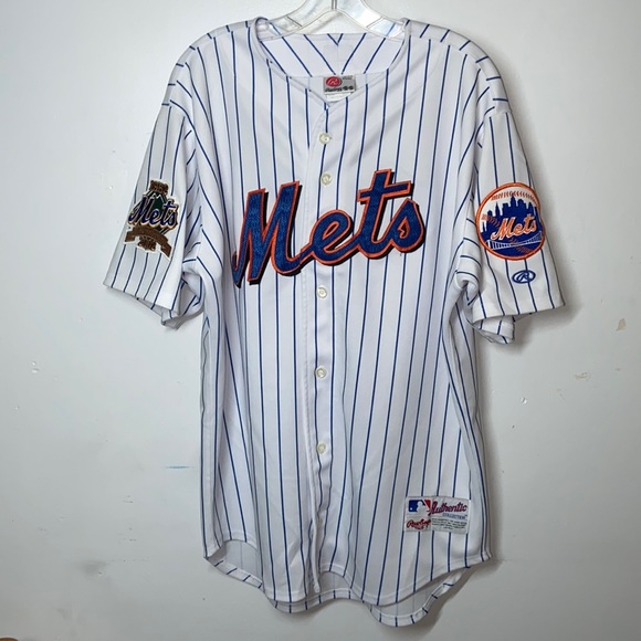 Authentic 2002 New York Mets Jersey 44 Large Rawlings 40th Anniversary Patch